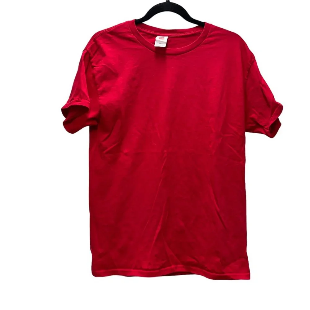 Hanes Adult Med‎ Red Tee Shirt Short Sleeve Crew Neck